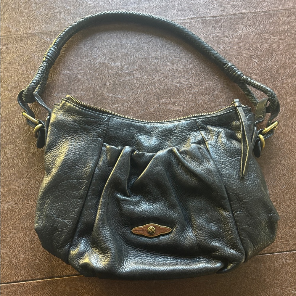 Brighton Black Leather Hobo Bag